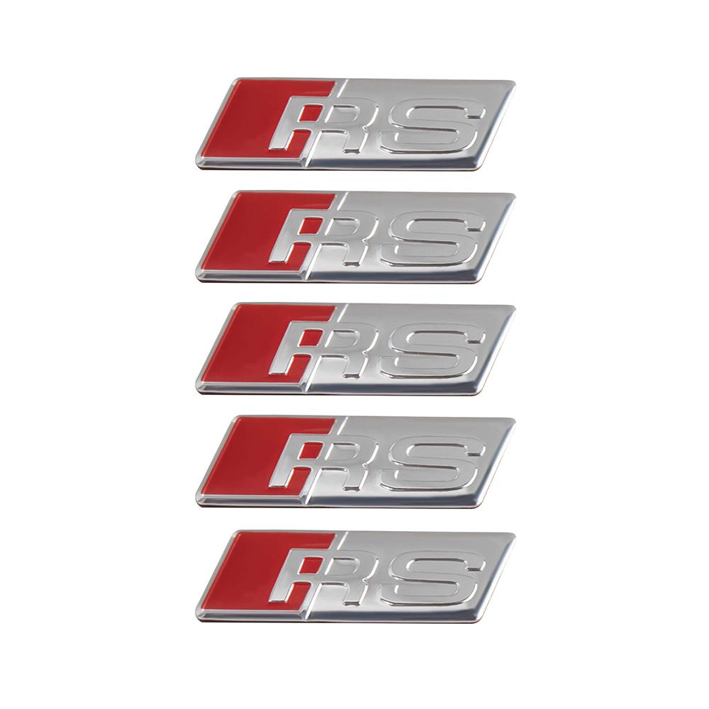 2026 2/5/10Pcs Car RS Sline Badge Steering Wheel Sticker Accessories for Audi Sline A4 B7 B8 B9 A3 8P 8V 8L A5 A6 C6 C5 C7 A1 Q2 Q3