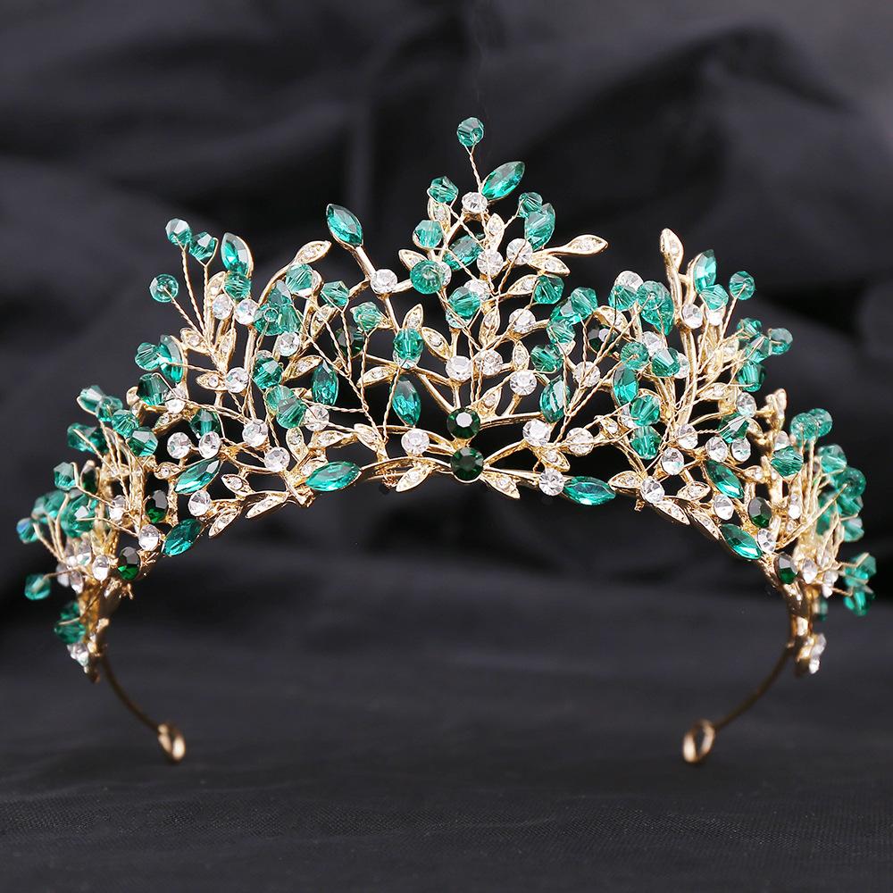 

Новая свадебная повязка на голову в европейском стиле, лесной лист, кристалл, бисер, звездная свадебная корона ручной работы