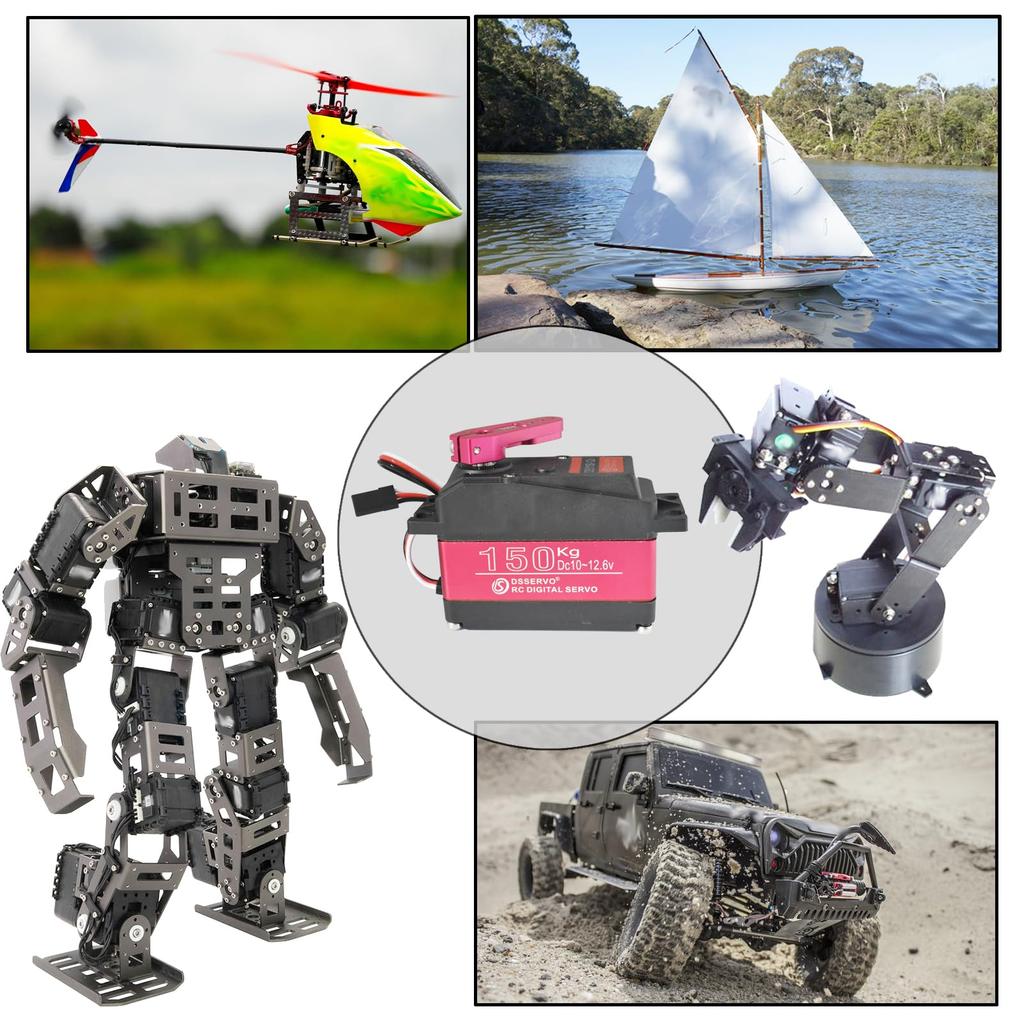 High Torque 150KG Digital RC Servo, Waterproof, Stainless Steel Gear, Large Steering Servo Motor for 15 Baja RC Car, Crawler, Buggy, Truck Guy,