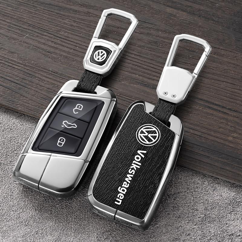 For VW Volkswagen Jetta MK5 Golf Alloy Leather Car Smart Remote Key Case Fob Cover Protector Shell For Volkswagen VW Magotan Pas