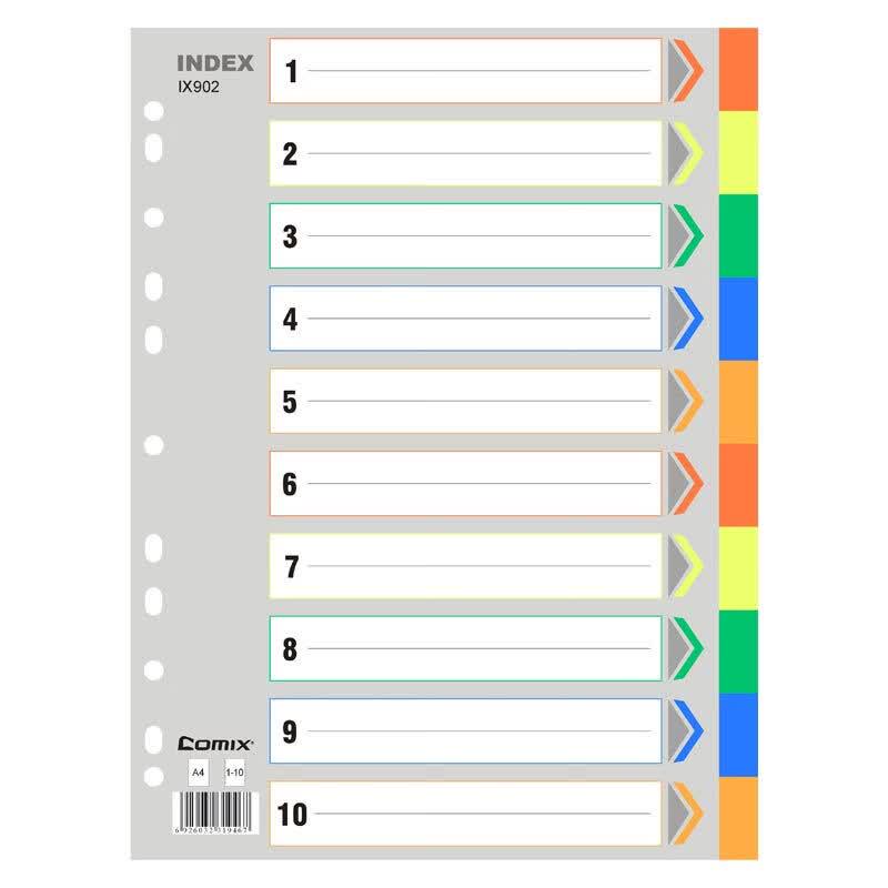 Qixin IX902 A4 11-Hole 10-Color Index Paper