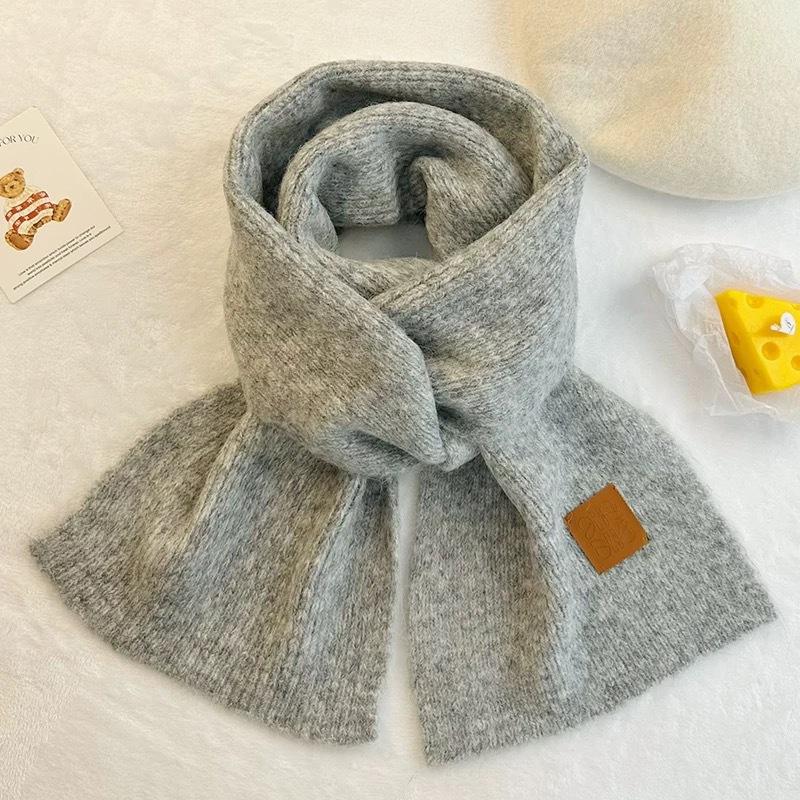 New Wool Knitted Scarf for Women Winter Ins Korean Fashion Versatile Warm Student Student Skin Friendly Soft Scarf