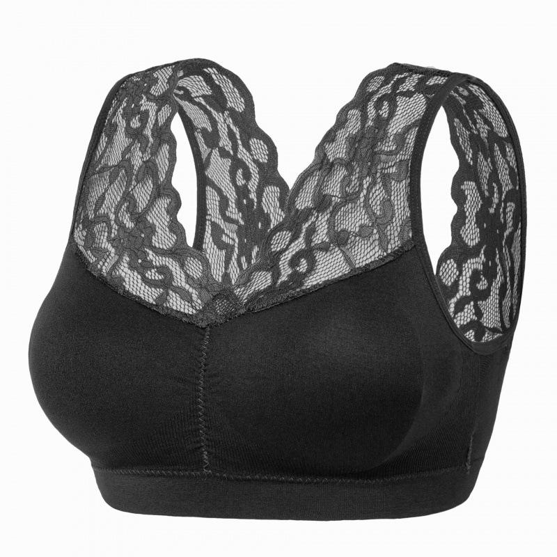 Lace Trim Strapless Gathered Bra for Women - Beautiful Back Vest-Style Design