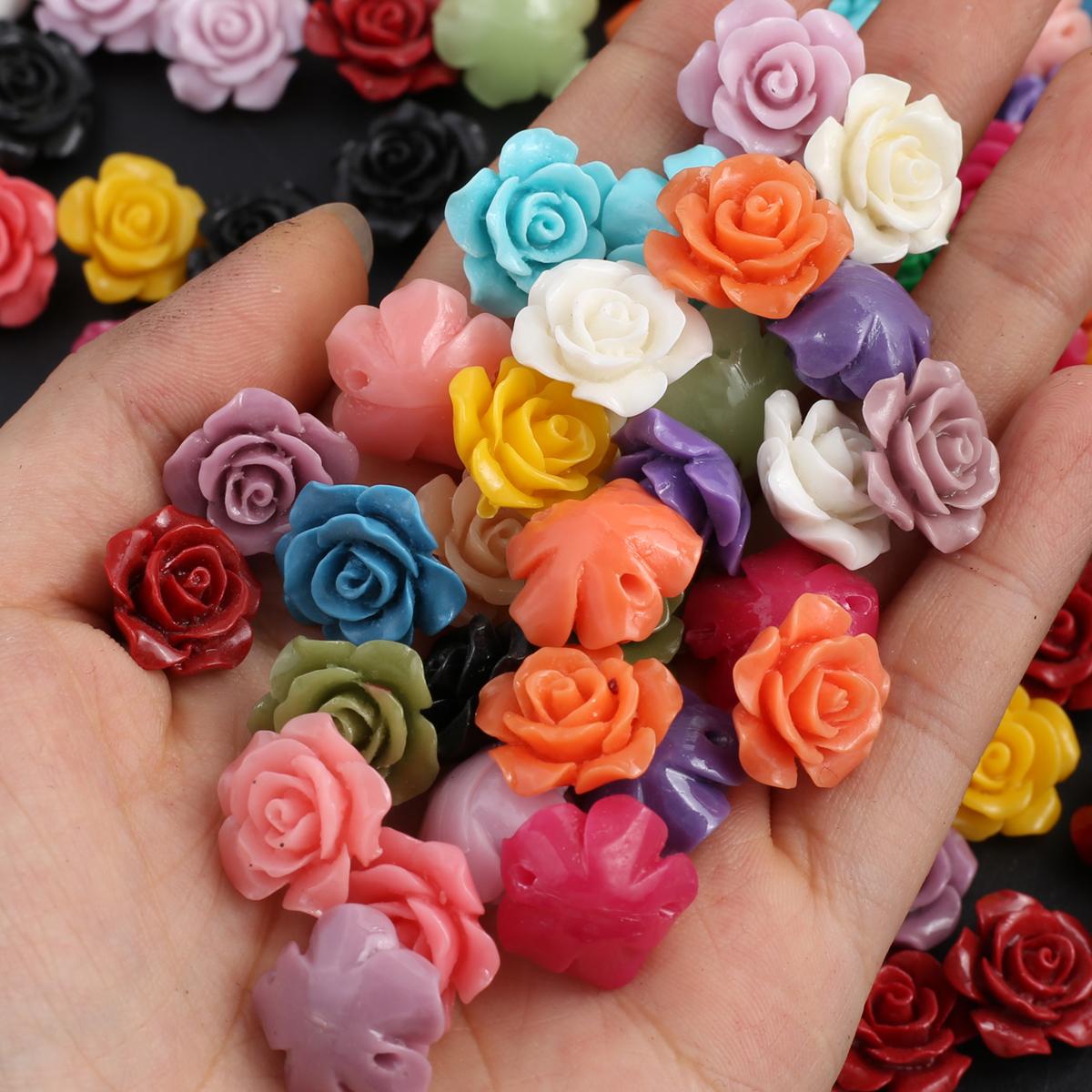 

20 шт./упак. бусины в форме розы, синтетические коралловые свободные бусины для изготовления ювелирных изделий своими руками, ожерелья, браслеты, аксессуары, подарок на день матери 15 мм 20Pcs/15mm розовый