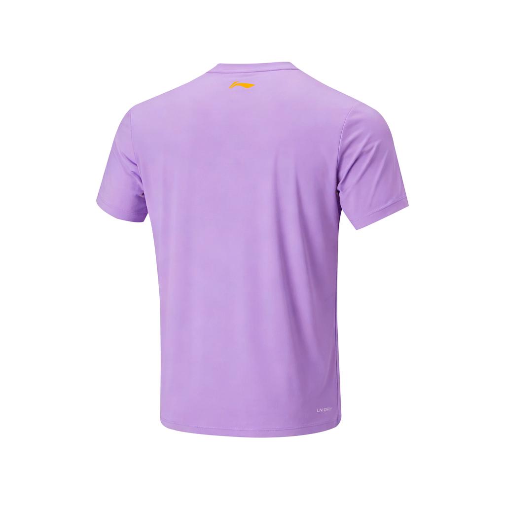 Série de Tênis de Mesa Li Ning Moda Minimalista Secagem Rápida Respirável Camiseta de Manga Curta Top para Esportes ao Ar Livre Unissex tops AHSW069-3