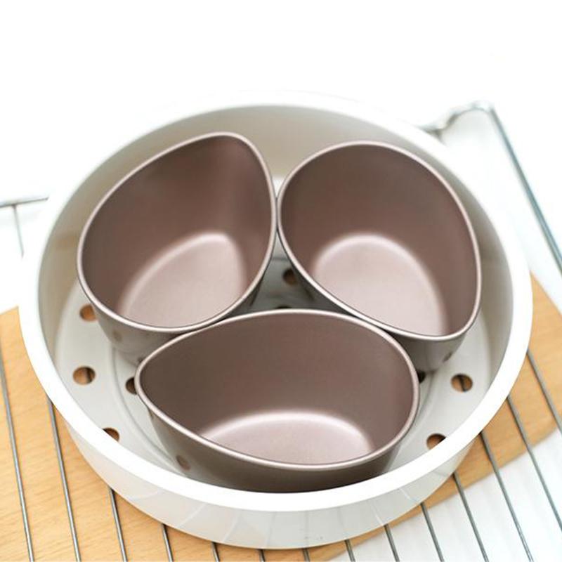 Steamed Egg Bowl Egg Shape Bowl Stainless Steel Heat Resistant Metal Food Serving Mixing Poached Egg Bowl Kitchen Supplies