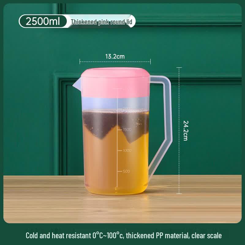 Large Capacity Plastic Cold Water Pitcher with Lid and Scale