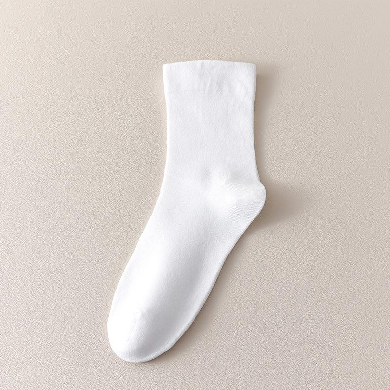 

Female Spring and Autumn Pure Cotton Sweat Absorber Deodorant Boneless Month In The Tube Pile Socks 1 pair белый