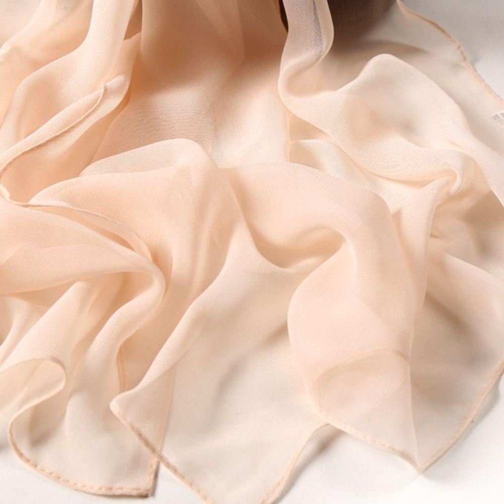 Solid Color Long Shawls and Wraps Chiffon Beach Sunscreen Hijab Elegant Women Scarf
