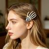 Xiaobudian 2Pcs Gothic Dark Style Hairpins, Hair Pins for Bangs, Skeleton Hand Bone Clips Halloween Cosplay Photography Props