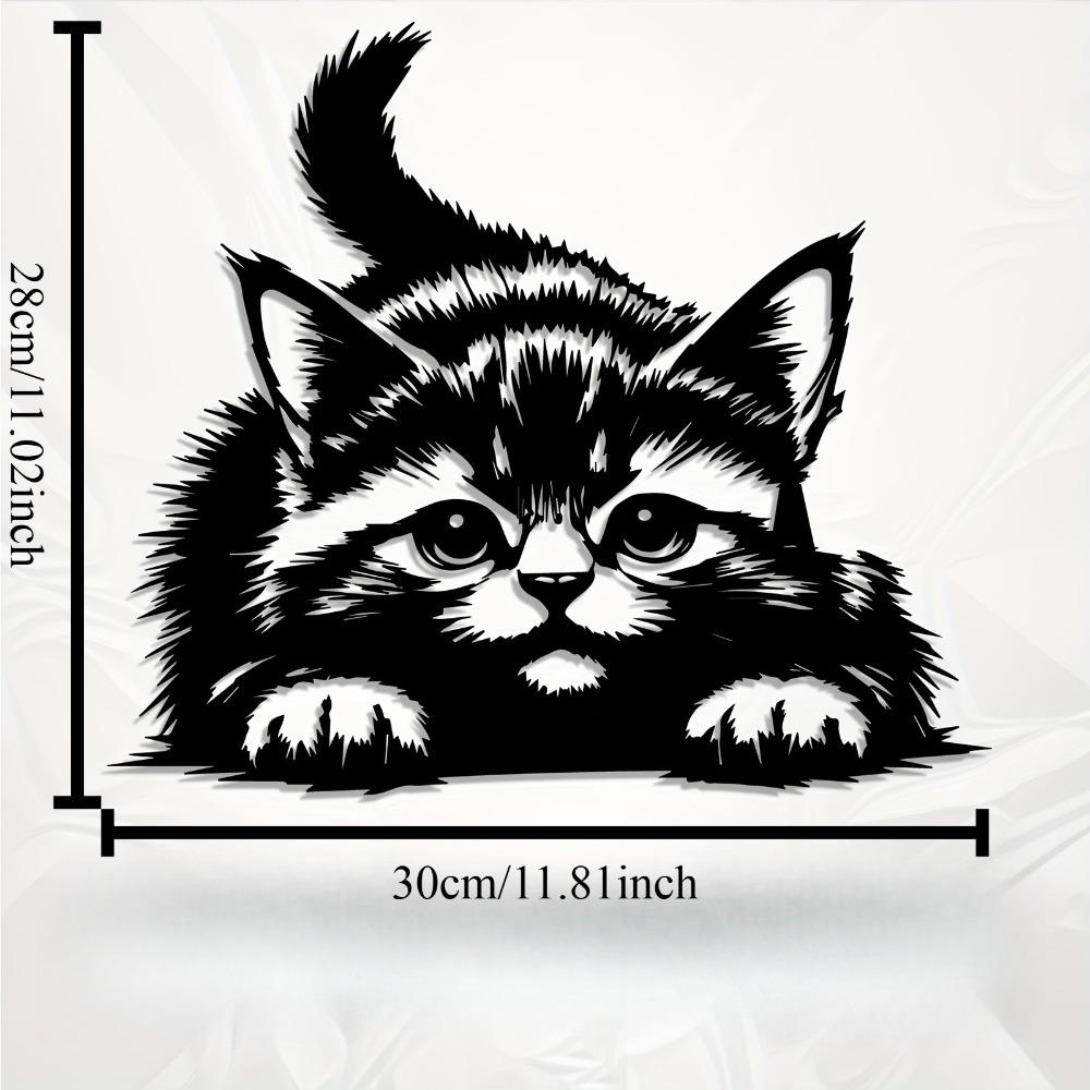 

1pc Cute Kitten Metal Wall Art, Cat Statue Mural, Rustproof Home Decor, Gift for New Year Easter, Living Room Garden Fence Decoration 12in