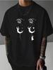 Mystic Moon Witch Crystal Star Graphic Unisexs Loose Crew Neck Short Sleeve Cotton Tee Gothic Vintage Summer Casual Streetwear Top