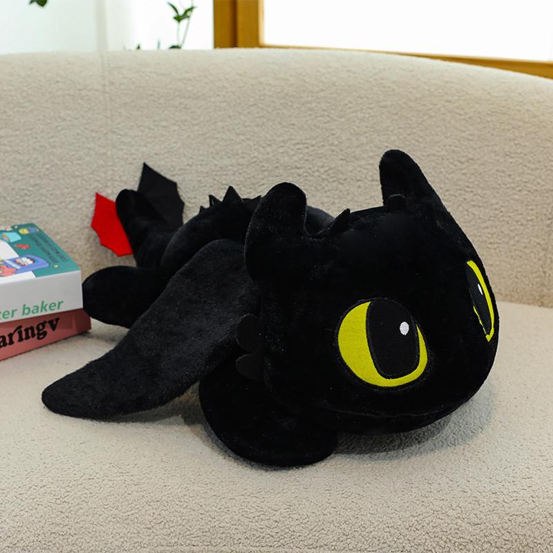 Adorable Rabbit Fur Fluffy Toothless Dragon Plush Toy Cuddly Pillow For Girls Birthday Gift