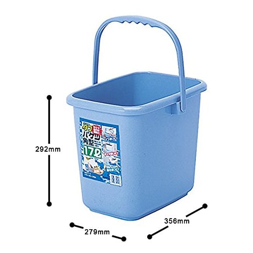 Sanko Plastic New Tough Bucket, Square, 17L, Stone Blue