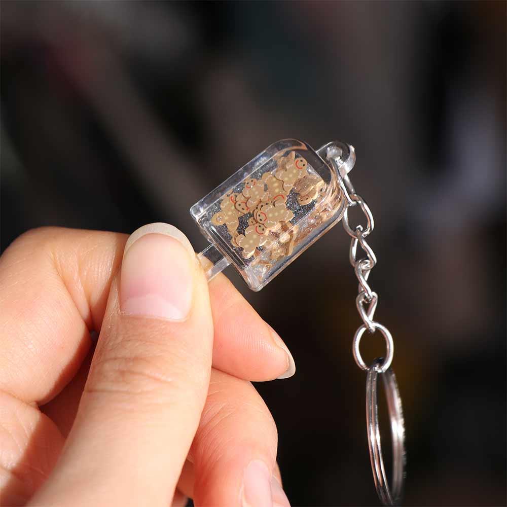 Milk Tea Flower Slice Keyring Glow Cup Fruit Ice Cream Keychain Grape Pendant   Car Keychain