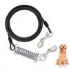 Heavy-Duty Double Head Pet Wire Rope with Spring Long Leash Traction Rope Dog Tie Out Cable  Pet