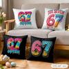 six seven Cushion Cover Soft Plush Fabric DoubleSided Printed Cushion Covers for All Seasons Modern HomeDecor Gift