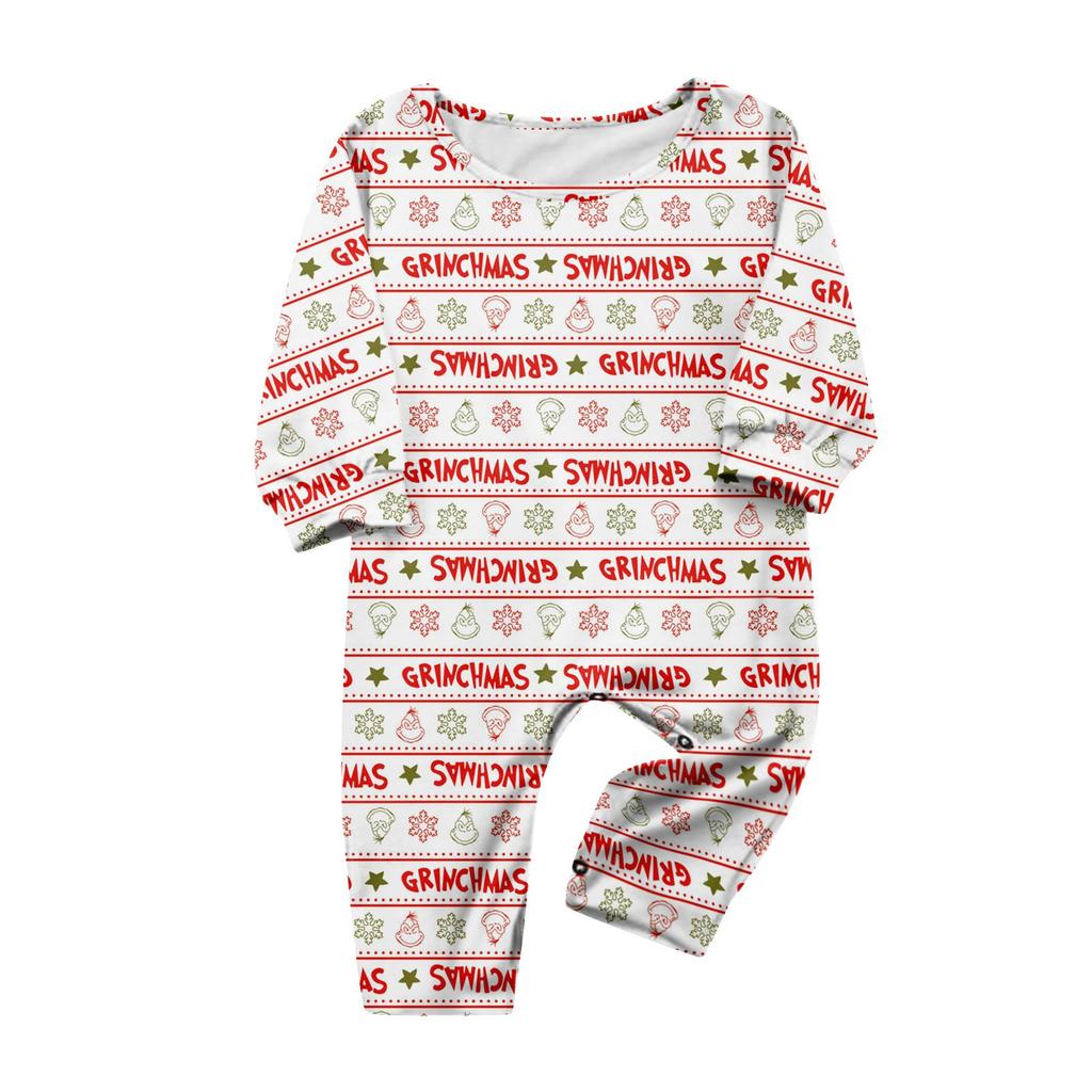 Christmas Print Cute Family Set Pajamas, Home Clothes, Family Set Long Sleeve Top Pants Set
