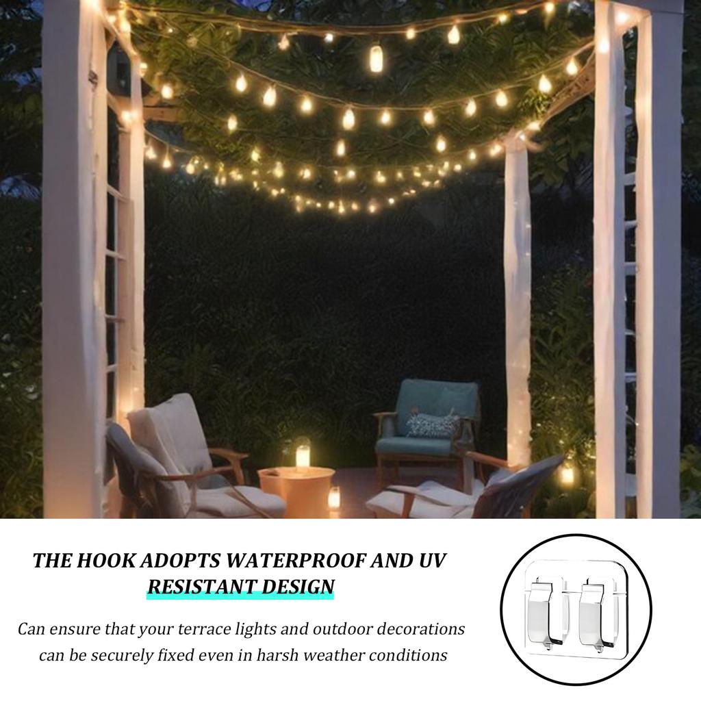 Heavy Duty Cable Clips Hooks with Adhesive Strips No-Damage Rope Organizer Suitable for Christmas Patio