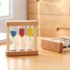 Sablier 3 en 1 1+3+5 Minutes Sablier Bois Verre Sablier pour Cuisine Cuisson Sablier Rotatif en Bois Créatif Européen