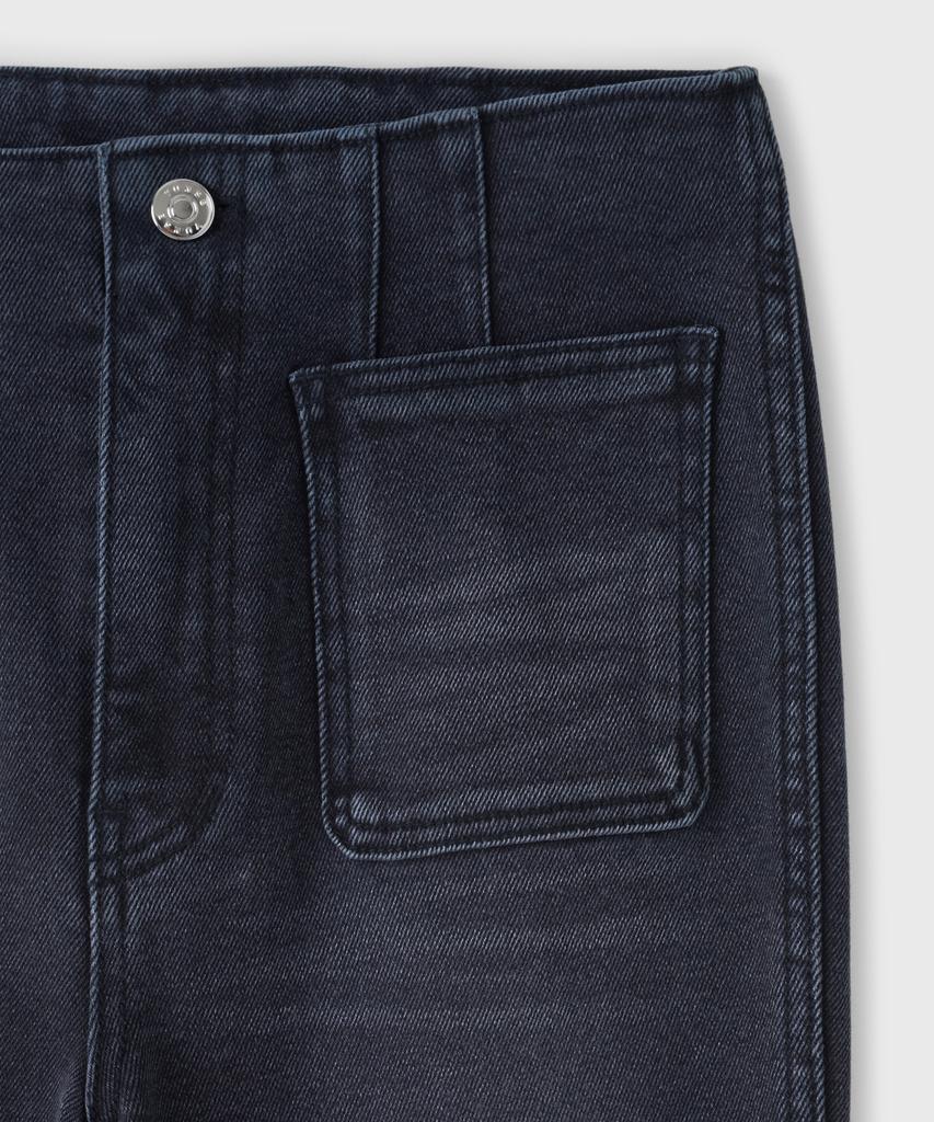 Yunse Front Pocket Bootcut Denim (Grey)