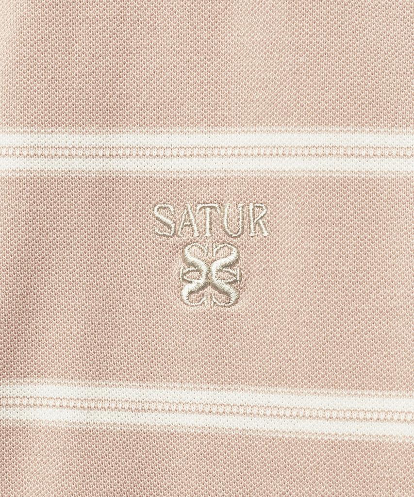 Seteo (W) Striped Pique Polo Short Sleeve T-Shirt Light Pink