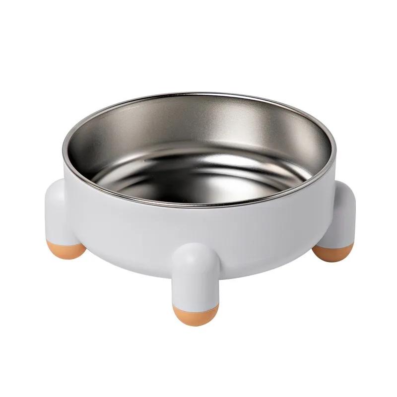 

High Leg Stainless Steel Pet Bowl Dish With Stand No Spill Pet Single Bowl Dog Cat Food Water Feeder Cats Small Dogs Pet Bowl белый