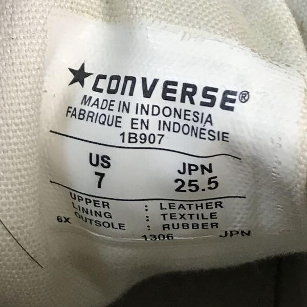 CONVERSE leather high-cut sneakers 25.5 US7 off-white(USED)