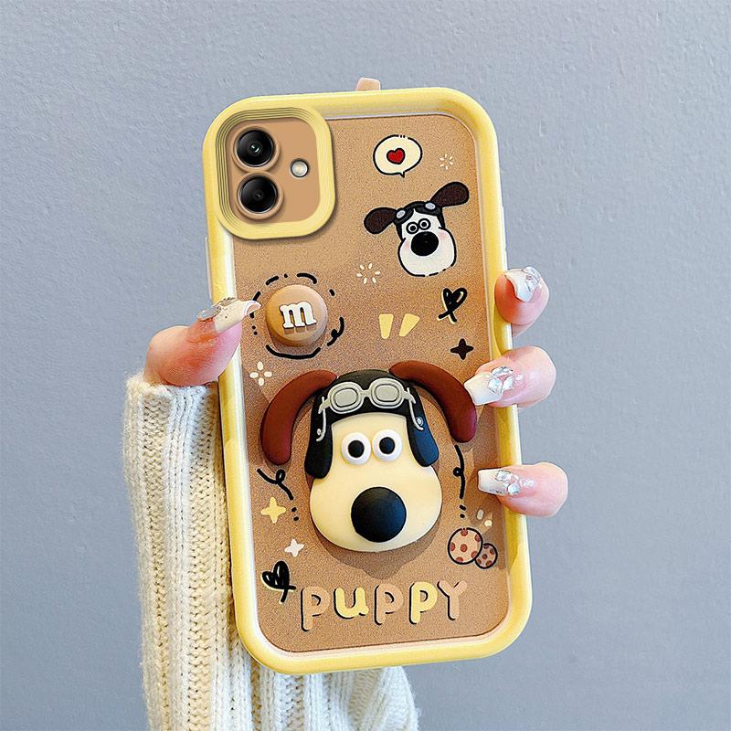 KEYSION Shockproof Case for Samsung A07 4G with Lanyard Soft Silicone Cute 3D Cartoon Doll Phone Back Cover for Galaxy A07