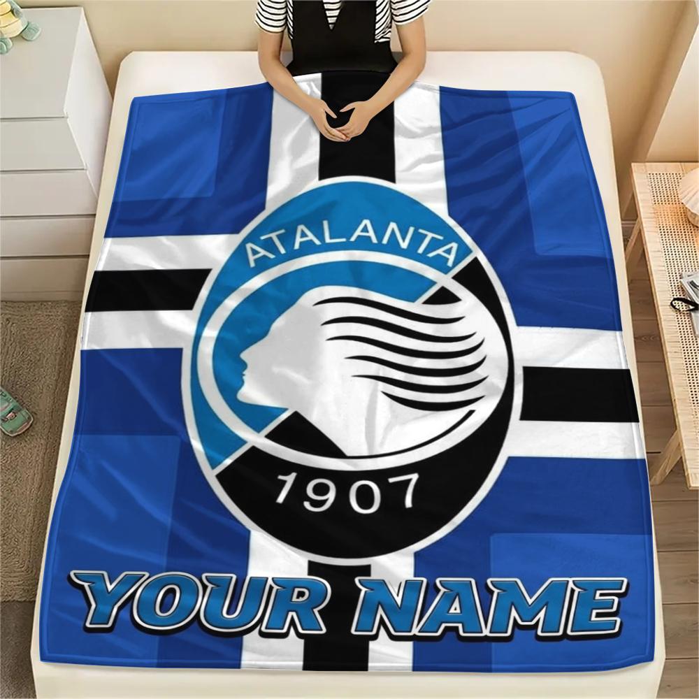 1pz Coperta in Flanella Personalizzata con Nome e Motivo Atalanta BC Adatta a Tutte le Stagioni per Arredamento Casa Calore e Comfort Regali Regalo per le Feste