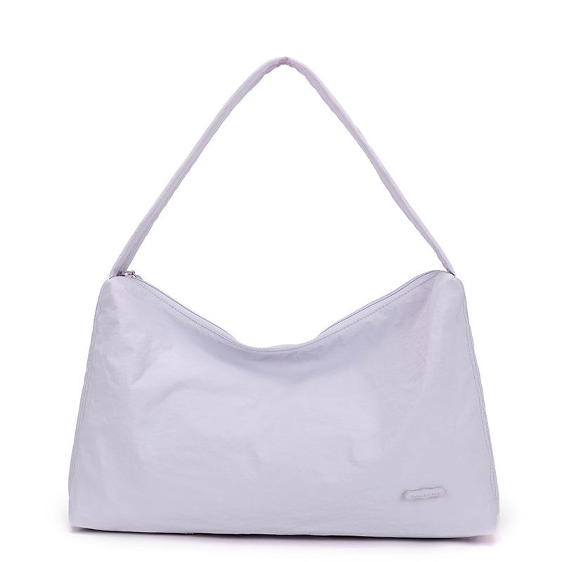 תיק כתף לנשים עם שרוך קשירה מתחת לזרוע, תיק דמפלינג פשוט עצלני בצבע אחיד לנסיעות לעבודה