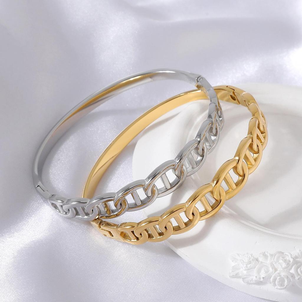 Trendy European Hot-Selling Japanese Korean Style Pig Nose Stainless Steel Women's Bracelet
