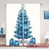 2pcs,Curtains Blue Christmas Tree Gifts (2) Popular Curtains Digital Printed 100% Polyester Curtains Festive for Living Room,