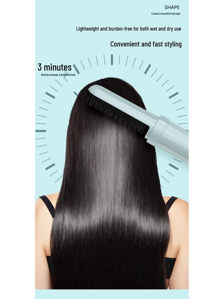 Negative Ion Wireless Hair-Smoothing Comb: Portable, Hair-Friendly Styling Tool.