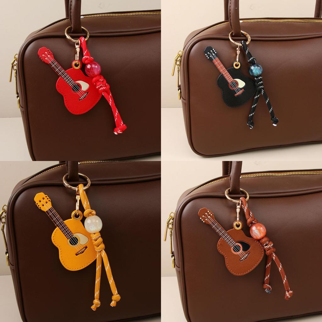 Kreativer PU-Gitarren-Schlüsselanhänger Taschenanhänger Handgefertigter Anhänger Für Modefans