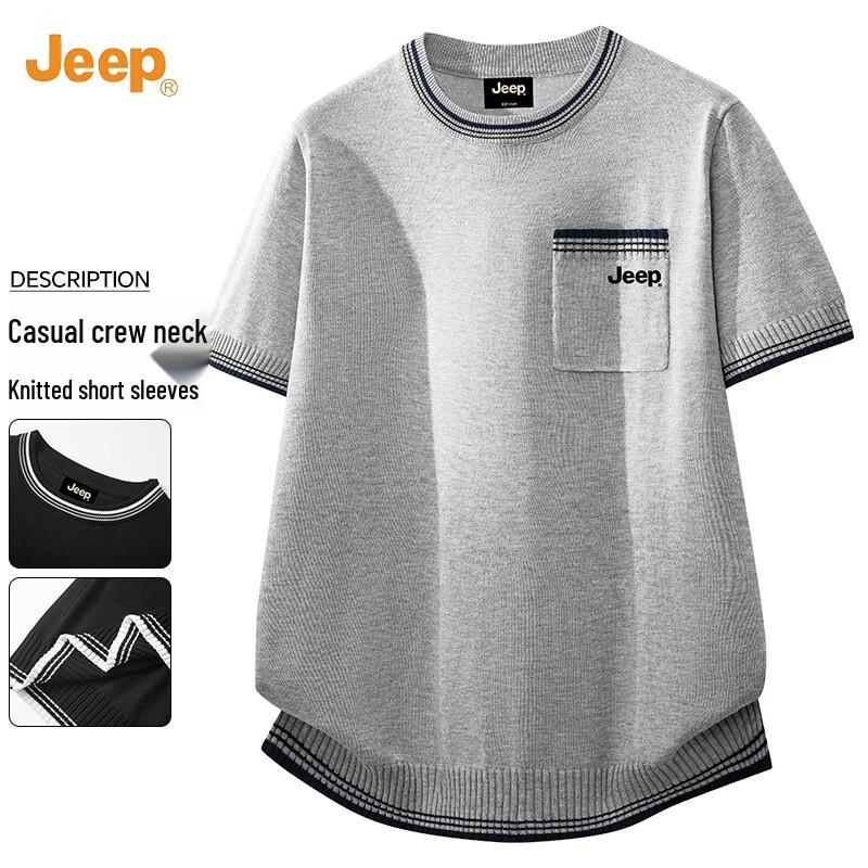 Jeep Men s American Retro Colorblock Knit T-Shirt XL