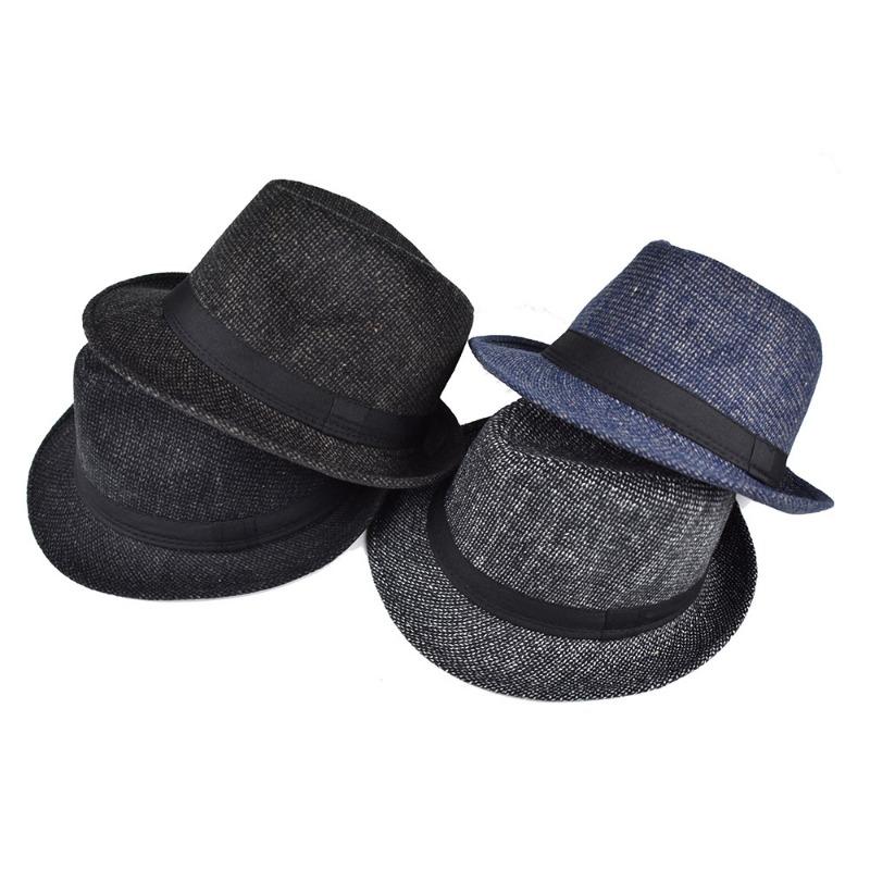 British Winter Wool Plaid Top Hat Mid- aged Men's Jazz Hat Sunshade Hat Large Warm Brim Wedding Party Bucket Fedoras Hat Cap