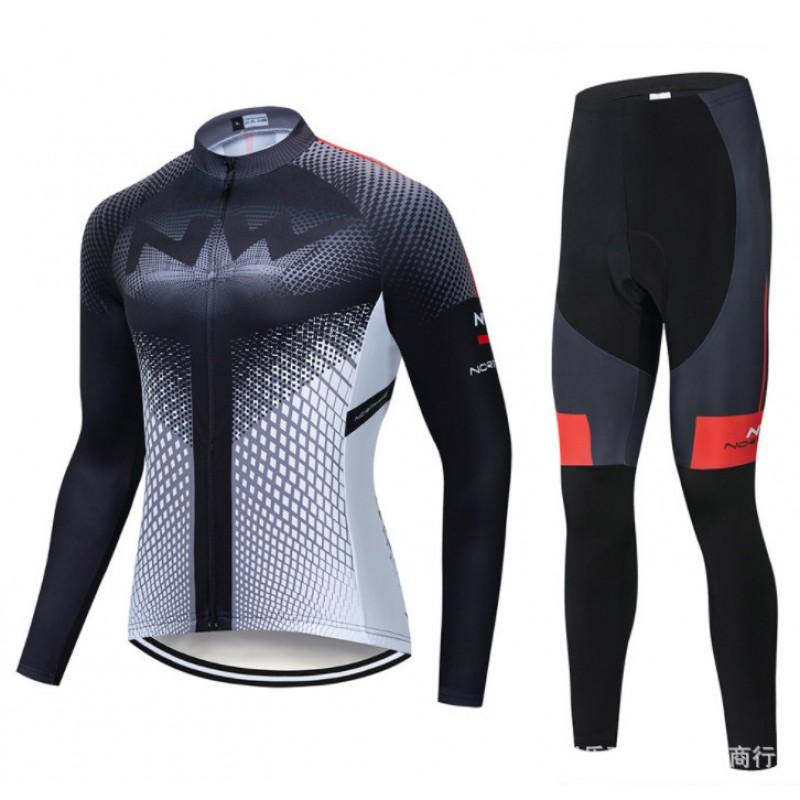 Men Women Cycling Outfit Set Long Sleeve Pants Quick Dry Bike Sportswear Autumn Winter Outdoor Riding