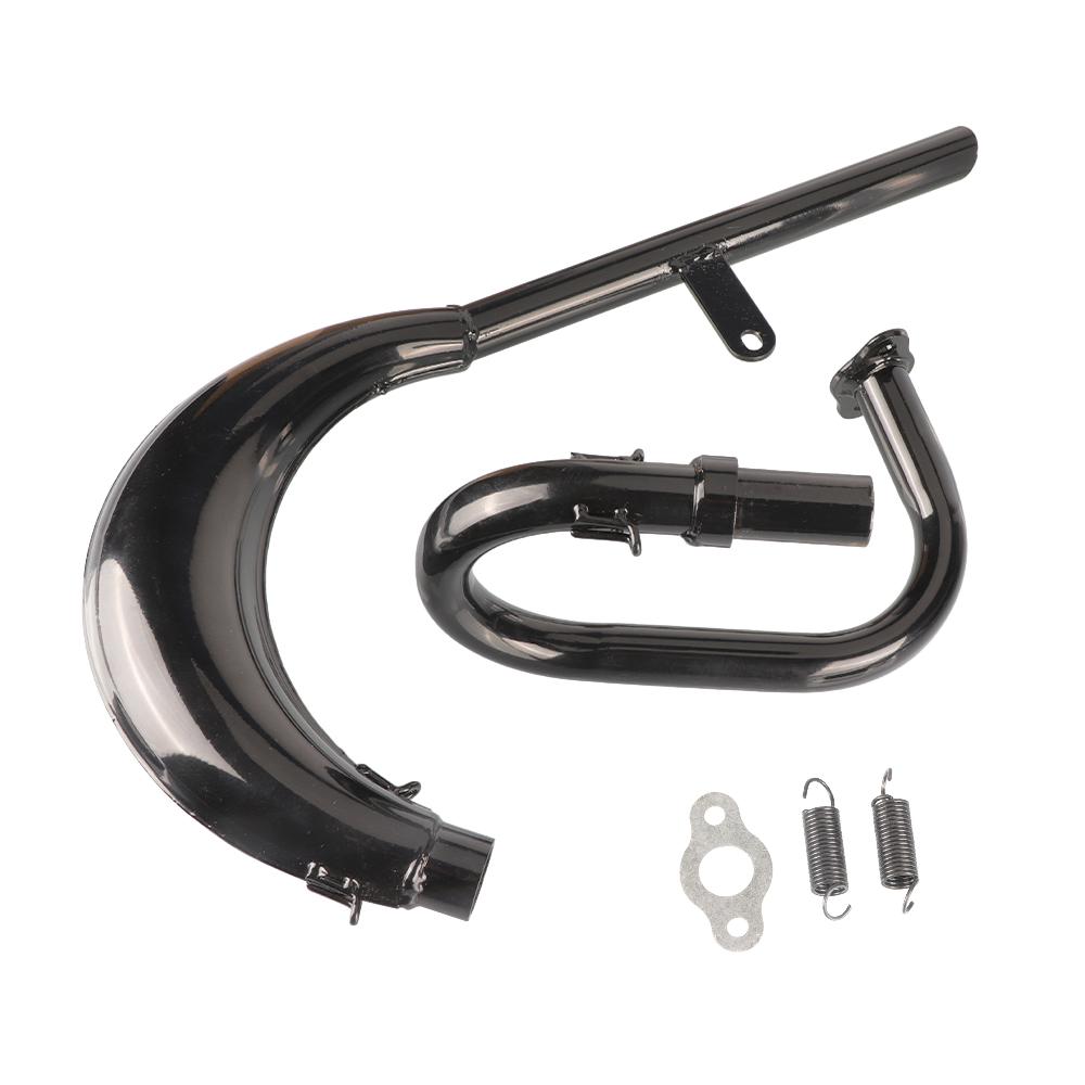 Exhaust pipe muffler black fit for 50cc 80cc 2 stroke bicycle gas engine curved exhaust pipe motorcycle parts Multi-piece чёрный