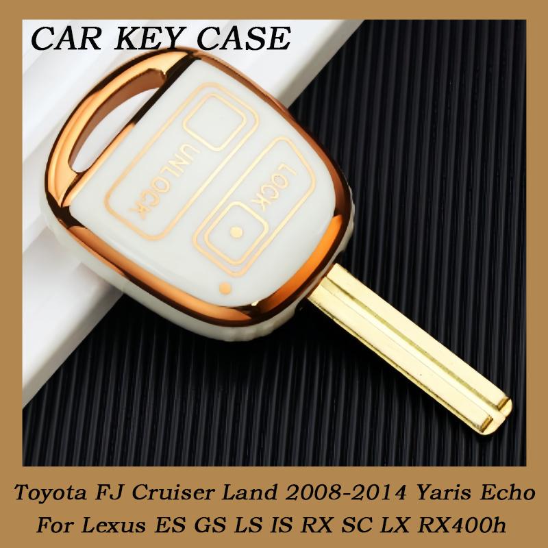 2/3 tlačítka TPU kryt pouzdra na klíče od auta pro Toyota FJ Cruiser Land 2008-2014 Yaris Echo pro Lexus ES GS LS IS RX SC LX RX400h