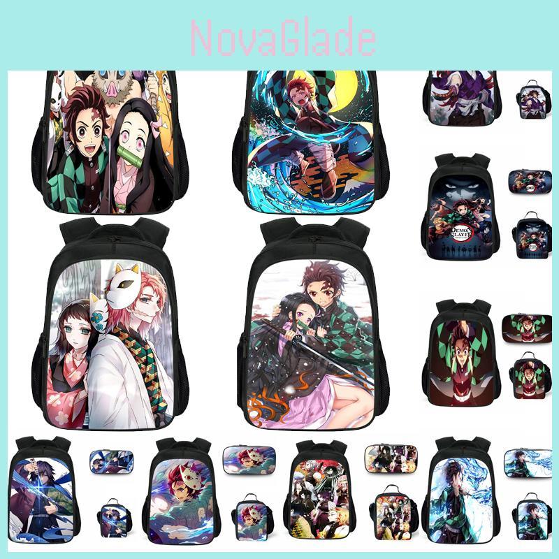 Large Capacity Demon Slayer Kimetsu No Yaiba Backpack With Durable Material And Stylish Design