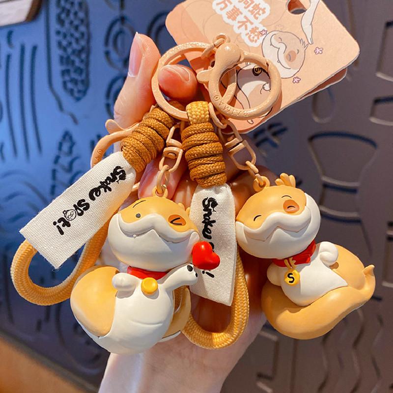 Diandian Snake Spot Keychain Cartoon Pendant New Year Mascot Backpack Decor Gift