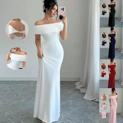2025 Elegant One-Shoulder Sleeveless Bodycon Dress