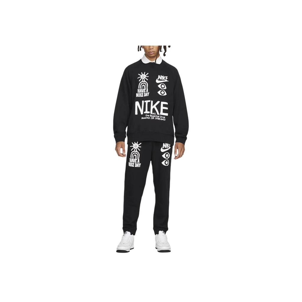 Nike Bluza męska z długim rękawem z nadrukiem logo czarna DQ4170-010