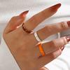 Fashionable And Minimalist Bamboo Ring Woman Vintage Personality Zircon Colored Oil Droplet Opening Adjustable Rings