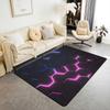 Tech Glow Hexagon Themed Rug,Anti-Slip Mat with Blue Green Neon Honeycomb for Living Room Game Room,Futuristic Decorative Carpet