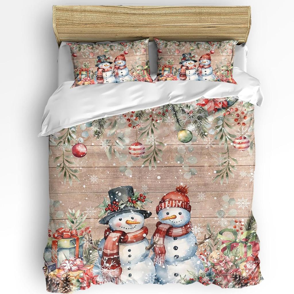 Comforter Christmas King Size Christmas Tree Ball Snowflake Quilt Soft Bedding For Boys Girls Adult Bedroom Decoration 3 Pcs