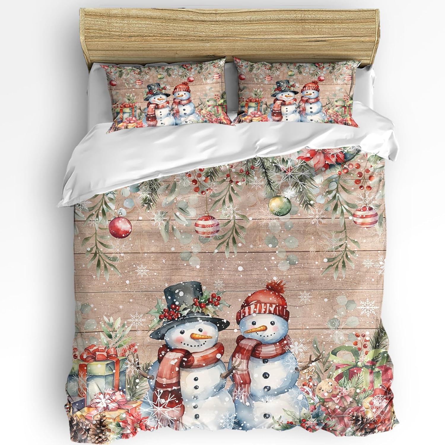 

Christmas Soft Duvet Cover King-Sized Dimensionsd Dimensions Christmas Tre Bal Snowflake Quilt Soft Beding for Young Boys Young Girls Adult People 135*200cm Eu-Single