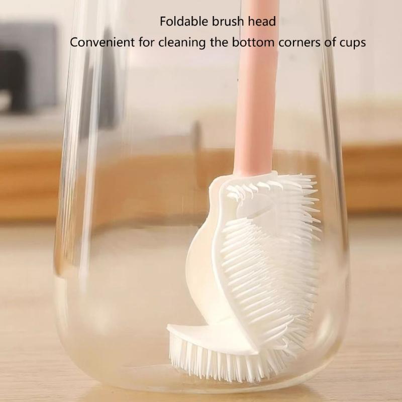 Flexible Reach Cleaning Tool For Blender Base Juice Machine Crevices Gentle On Surfaces Brush with AntiSlip Long Handle