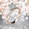 Frauen-Zirkonia-eingelegter gedrehter Fingerring, Hochzeit, Verlobung, Schmuck, Geschenk